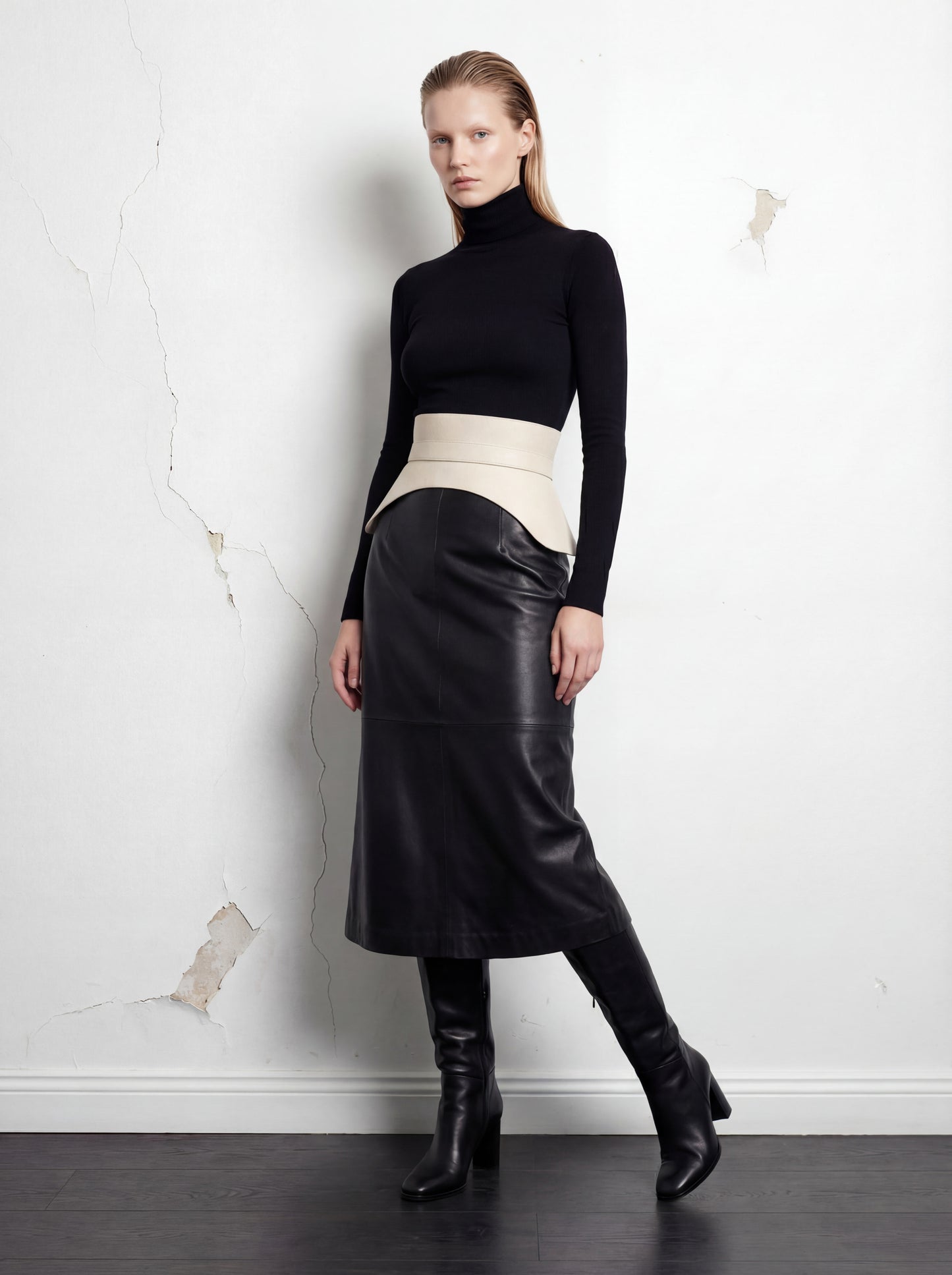 Swallowtail Corset Belt - Ivory