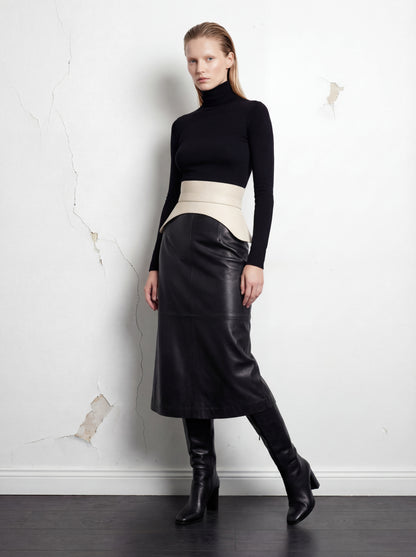 Swallowtail Corset Belt - Ivory