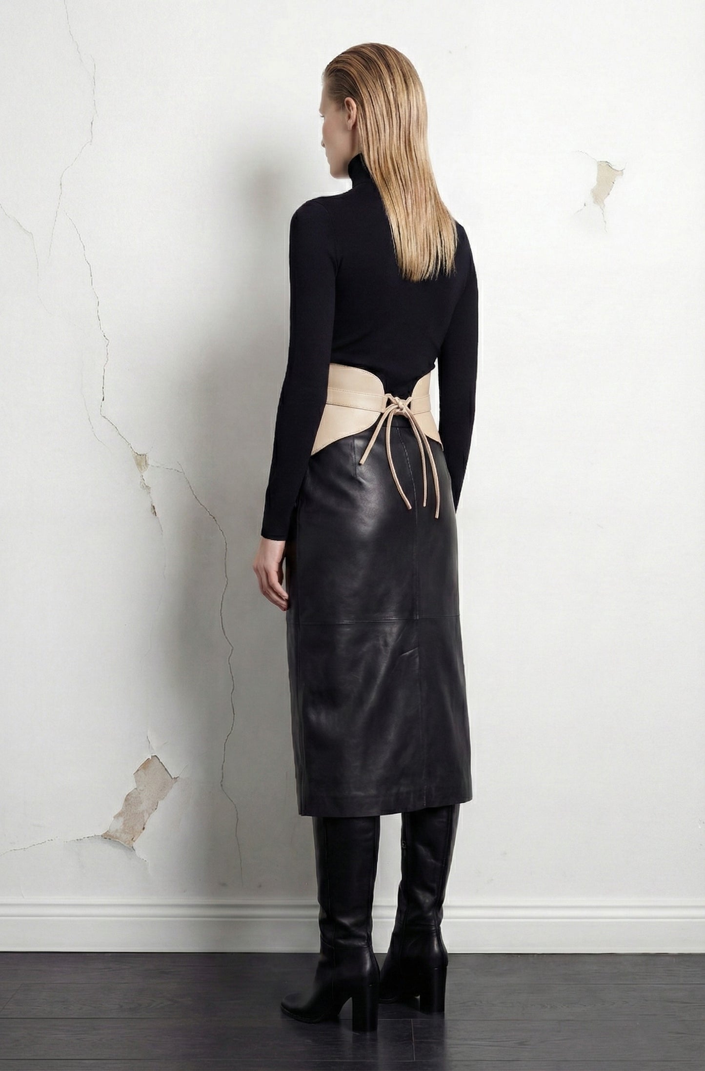 Swallowtail Corset Belt - Ivory